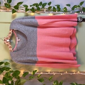 Women's Victoria's Secret Scoopneck Rabbit Fur Angora Grey Pink Sweater L